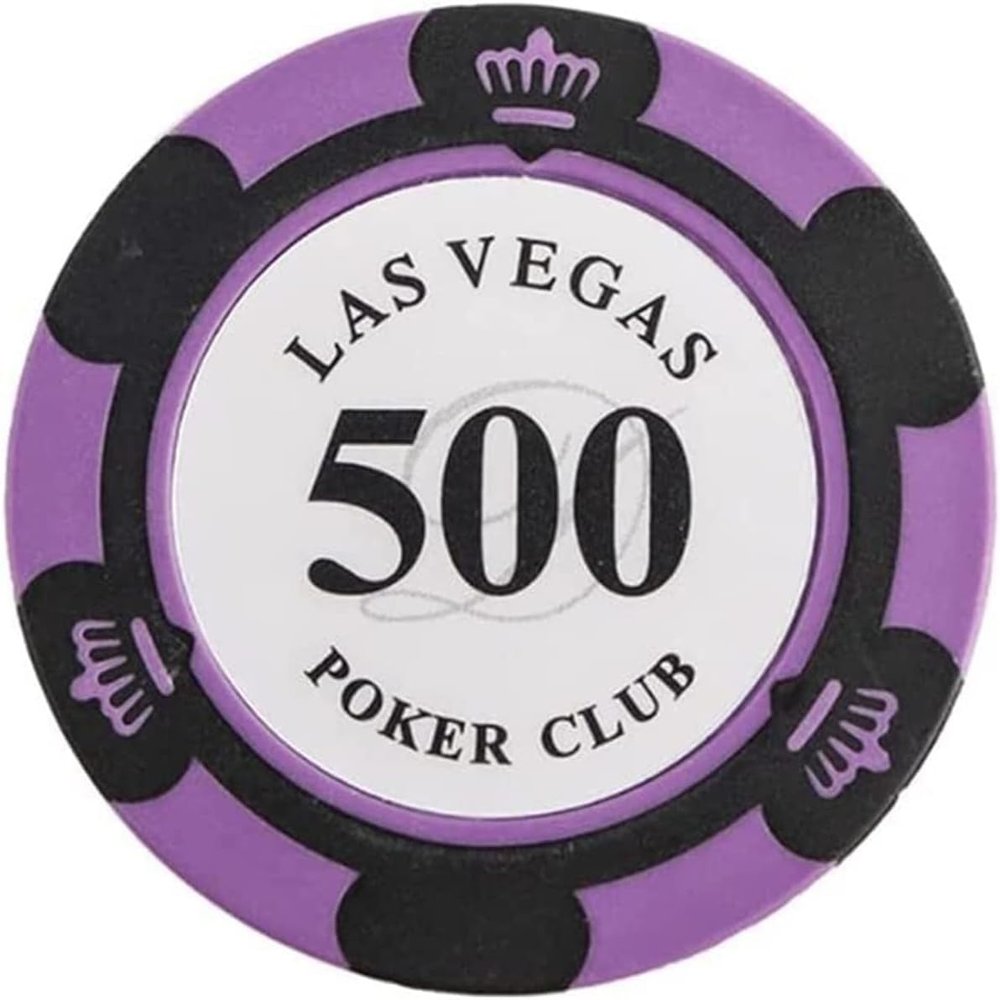 14g Clay Poker Chips, 50PCS Poker Chips Set Card Games, Casino Night, Mathematics Counting Learning, Large Bingo Markers, Casino Baccarat Crown Chips (Size : 50PCS $500)