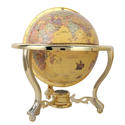 Vomeko Antique Globe Desk Decor,Globe for Teaching,Educational Globe with Compass for Office Desk and Teaching(25cm)