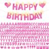 175Pcs DIY Glitter Customizable Banner Kit Happy Birthday Letter Banners Valentine's Day Garlands Personalized Love Heart Banner Decor Baby Shower Birthday Party Decorations Supplies(Shiny Light Pink) view 1