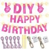 175Pcs DIY Glitter Customizable Banner Kit Happy Birthday Letter Banners Valentine's Day Garlands Personalized Love Heart Banner Decor Baby Shower Birthday Party Decorations Supplies(Shiny Light Pink) view 4