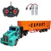 Remote Control Semi Truck Toy for Kids - 14" Mini Container Truck with 2 Rechargeable Batteries,1:48 Carrier Van Transport Car, RC Semi Trucks and Trailer with Lights, Great Gift for Kids Boys Girls view 1