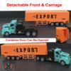 Remote Control Semi Truck Toy for Kids - 14" Mini Container Truck with 2 Rechargeable Batteries,1:48 Carrier Van Transport Car, RC Semi Trucks and Trailer with Lights, Great Gift for Kids Boys Girls view 2