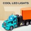 Remote Control Semi Truck Toy for Kids - 14" Mini Container Truck with 2 Rechargeable Batteries,1:48 Carrier Van Transport Car, RC Semi Trucks and Trailer with Lights, Great Gift for Kids Boys Girls view 3