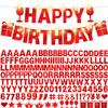 175Pcs DIY Glitter Customizable Banner Kit Custom Banner Happy Birthday DIY Letter Banners Happy New Year Personalized Banners Christmas Baby Shower Birthday Party Decorations Supplies(Shiny Red view 1
