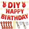 175Pcs DIY Glitter Customizable Banner Kit Custom Banner Happy Birthday DIY Letter Banners Happy New Year Personalized Banners Christmas Baby Shower Birthday Party Decorations Supplies(Shiny Red view 3