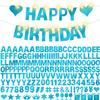 175Pcs DIY Glitter Customizable Banner Kit Happy Birthday Custom Letters Banner Happy New Year Personalized Banners Decor Christmas Baby Shower Birthday Party Decoration Supplies(Shiny Light Blue) view 1