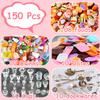 150Pcs Miniature Food Drinks Bottles Dollhouse Accessories 1:12 Mini Stuff Things Toy Set Dollhouse Pretend Kitchen Play Game Tiny Baking Hamburger Bread Ice Cream Cake Tableware view 2