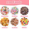 150Pcs Miniature Food Drinks Bottles Dollhouse Accessories 1:12 Mini Stuff Things Toy Set Dollhouse Pretend Kitchen Play Game Tiny Baking Hamburger Bread Ice Cream Cake Tableware view 4