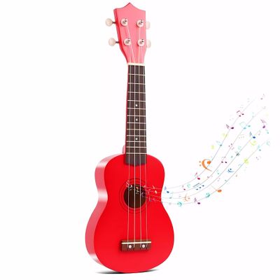 21 Inch Wooden Kids Toddler Child Children Acoustic Guitar Musical Instruments Ideal for 3-9 Year Old Boys Girls Gifts (Red)