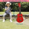 21 Inch Wooden Kids Toddler Child Children Acoustic Guitar Musical Instruments Ideal for 3-9 Year Old Boys Girls Gifts (Red) view 3