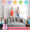 21 Inch Wooden Kids Toddler Child Children Acoustic Guitar Musical Instruments Ideal for 3-9 Year Old Boys Girls Gifts (Pink) view 2