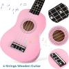 21 Inch Wooden Kids Toddler Child Children Acoustic Guitar Musical Instruments Ideal for 3-9 Year Old Boys Girls Gifts (Pink) view 4