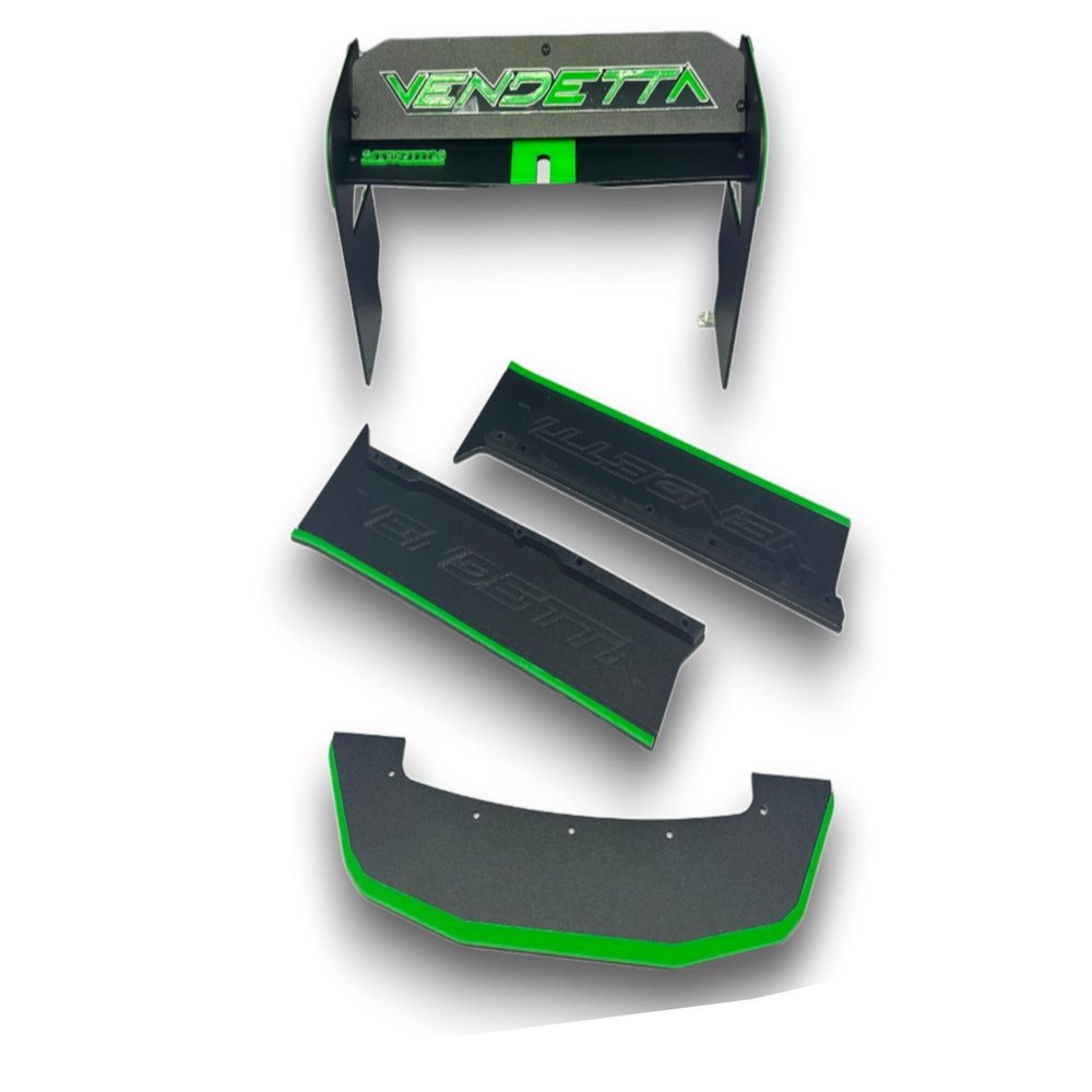 ARRMA Vendetta Compatible Aluminum Body Kit Black/Green - StupidRC