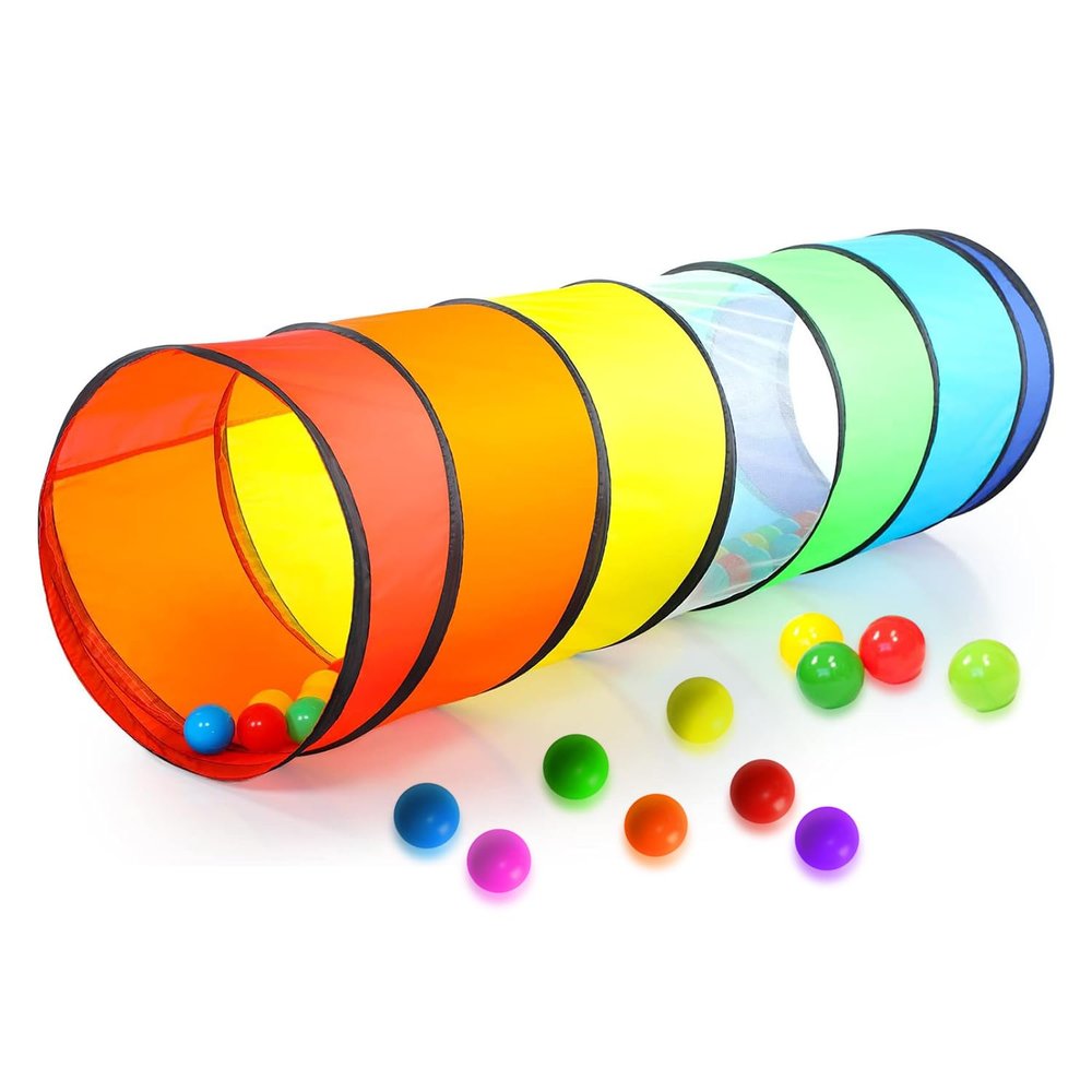 Kids Play Tunnel Set for Toddlers Double Tunnels for Indoor and Outdoor Fun | Pop-Up Crawl Tunnels for Babies, Toddlers, and Pets | Easy to Set Up, Store, and Transport | Durable and Breathable