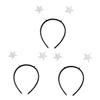 Abaodam 6pcs Silver Star Hair Hoops Glitter Hair Accessories for Boys and Girls Adults Birthday Parties Fun Headdress for Celebrations Lightweight Eye-catching Party Favors view 3