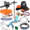 Zipline for Backyard Kids and Adults,Zipline Kits for Backyard with 120ft Cable,6ft Zipline Spring Brake and Belt,Zip line Trolley with Handle,seat and Bag view 1