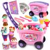 Magic4U Ice Cream Cart Toys for Kids, 48 Piece Ice Cream Shop Pretend Play Set with Scooper, Toppings and Other Scoop and Serve Toys for 3 4 5 6 Years Old Girls Gifts view 1