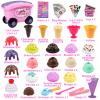 Magic4U Ice Cream Cart Toys for Kids, 48 Piece Ice Cream Shop Pretend Play Set with Scooper, Toppings and Other Scoop and Serve Toys for 3 4 5 6 Years Old Girls Gifts view 2