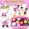 Magic4U Ice Cream Cart Toys for Kids, 48 Piece Ice Cream Shop Pretend Play Set with Scooper, Toppings and Other Scoop and Serve Toys for 3 4 5 6 Years Old Girls Gifts view 4
