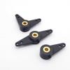 BrewJa 2PCS Nylon Servo Arm Horn Steering Rudder Arm Linkage End Tie Rod Pull Rod End for 3mm Shaft RC Boat Marine (Color : 2PCS Single arm) view 2
