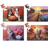 4 Pack 24 Large Piece Jigsaw Puzzles Dementia Alzheimer's Products and Activities for Elderly Seniors Puzzle Alzheimer's Cognitive Game Easy Puzzle for Adults Gift for The Elderly with 4 Storage Bag view 1