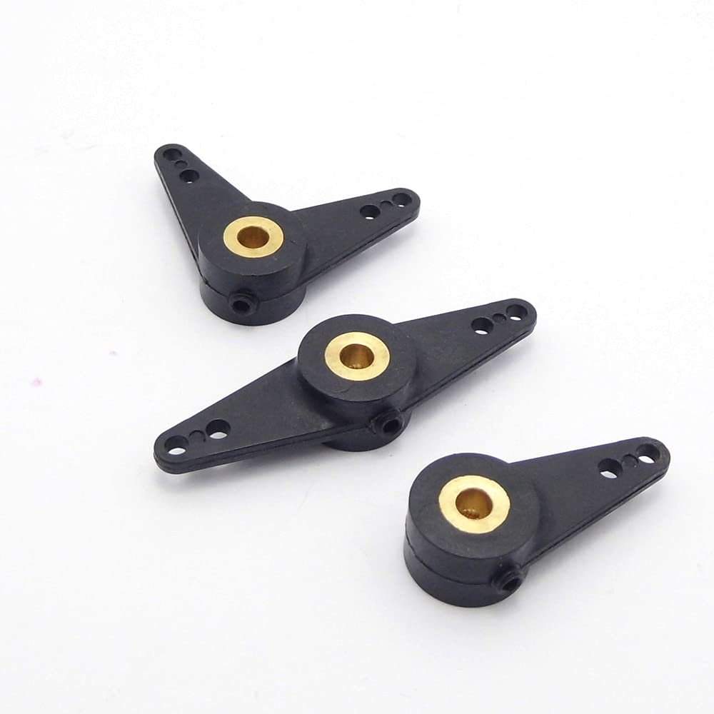 BrewJa 2PCS Nylon Servo Arm Horn Steering Rudder Arm Linkage End Tie Rod Pull Rod End for 3mm Shaft RC Boat Marine (Color : 2PCS L-Shaped arm)