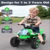 ANPABO 6V 7AH Kids ATV Ride On Toy, 4 Wheeler for Toddler w/Headlight, Forward & Reverse, Horn, Music Player, USB, MP3, Treaded Tires, Ideal Gift for Toddlers(Green) view 3