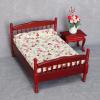 AirAds Dollhouse 1:12 Scale Dollhouse Miniatures Wood Bed Side Stand Rose case Red (Lot 3(Bed+Stand+Rose)) view 1