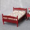AirAds Dollhouse 1:12 Scale Dollhouse Miniatures Wood Bed Side Stand Rose case Red (Lot 3(Bed+Stand+Rose)) view 3