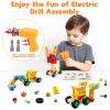 59Pcs Kids Tool Set Toy for Boys - Montessori STEM Wooden Play Tool Box Kit with Electric Drill with 2 Types Bits - Educational Christmas Birthday Gifts for Boys Toddlers Kids Age 3 4 5 6 Years Old view 2