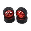 65mm Metal Wheel Rim + High Grip Rubber Tires Tyres for Wltoys 144001 A959 A959-B 124019 124018 RC Car Parts Modification Accessories (Color : Red) view 1