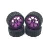 65mm Metal Wheel Rim + High Grip Rubber Tires Tyres for Wltoys 144001 A959 A959-B 124019 124018 RC Car Parts Modification Accessories (Color : Purple) view 1