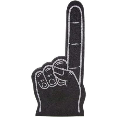 Greekgear Custom Foam Finger! Great for Bachelor & Bachelorette Parties, Athletics, Local Sport Events, Games, Parties and more - No Minimums Black