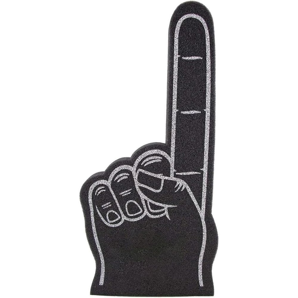 Greekgear Custom Foam Finger! Great for Bachelor & Bachelorette Parties, Athletics, Local Sport Events, Games, Parties and more - No Minimums Black