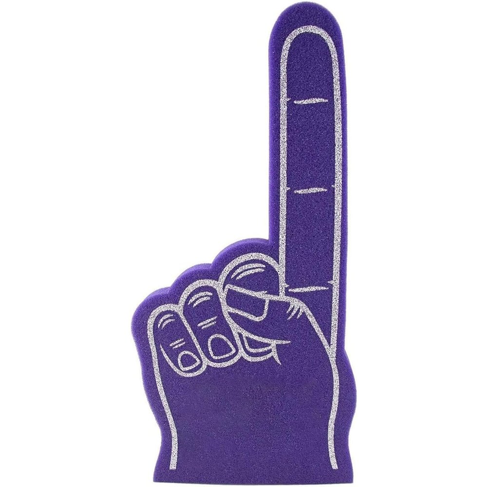 Greekgear Custom Foam Finger! Great for Bachelor & Bachelorette Parties, Athletics, Local Sport Events, Games, Parties and more - No Minimums Purple