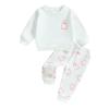 Toddler Baby Girl Boy Halloween Clothes Pumpkin Shirt Ghost Sweatshirt Pants Fall Outfit Baby Halloween Costumes (White Ghost, 12-18 Months) view 1