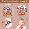 3 Pcs Highland Cow Birthday Decorations, High Chair Banner Hat Cake Topper, One Banner, First Rodeo Birthday Party Supplies view 2