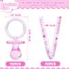 72 Cute Pacifier Necklaces for Baby Shower Girls & Boys Party Favors, Gender Reveal Party Table Scatter, Baby Shower Necklace Game (Pink) view 3
