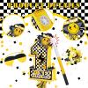 Ferraycle One Happy Dude Themed Birthday Piata Decorations Number 1 Piata Stick Blindfold Confetti 1st Birthday Party Favors Yellow Smile Face Lightning Black Backdrop for Hippie Supplies view 3