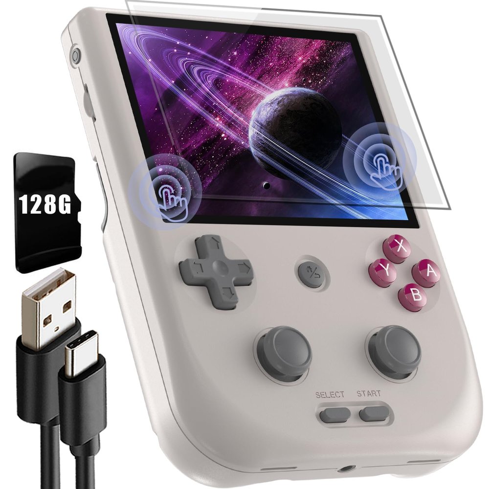 RG405V Retro Handheld Game, Android 12 Built-in 128G TF Card 3172 Games,4 inch IPS Touch Screen with Game Front-end,RG405V Supports 5G WiFi Bluetooth 5.0