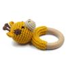 Joliecraft Safari Animals Wooden Baby Rattle Toys Stuffed Crochet Rattle with Teether Ring for Newborn, Giraffe view 2