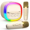 HWWR Mini Karaoke Machine for Kids, Mini Bluetooth Speaker with 2 Wireless Microphones for Kids Singing Home Party, 2025 Popular Birthday Gifts Toys for Girls Boys Age 3-12+ view 1