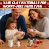Cosweet 12 Pack Christmas Snowman Crafts Kit for Kids- Build a Snowman Kit with Air Dry Clay Xmas Stocking Stuffers Gift for Party Favors Winter Activities DIY Crafts Sewing view 3