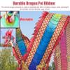 CMYUN Dragon Poi Silk Dragon Poi Dance with Head, Red Ribbon Art Dance Flag for Park Party Farm, Rainbow Dragon Poi Streamer for Gym Fitness Juggling (Size : Length - 8m/26ft) view 3