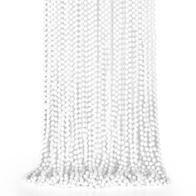 EOBOH 24PCS Bead Necklace, White Beaded Necklace Party Favors Bulk, 33" Mardi Gras Beads Necklaces, Festival Parade Throw Accessories for Mardi Gras Wedding Birthday Celebrations Decorations