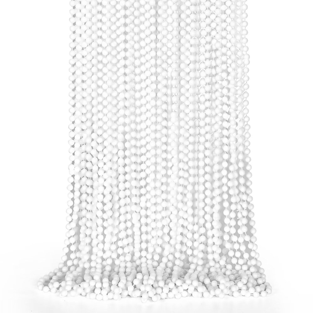 EOBOH 24PCS Bead Necklace, White Beaded Necklace Party Favors Bulk, 33" Mardi Gras Beads Necklaces, Festival Parade Throw Accessories for Mardi Gras Wedding Birthday Celebrations Decorations