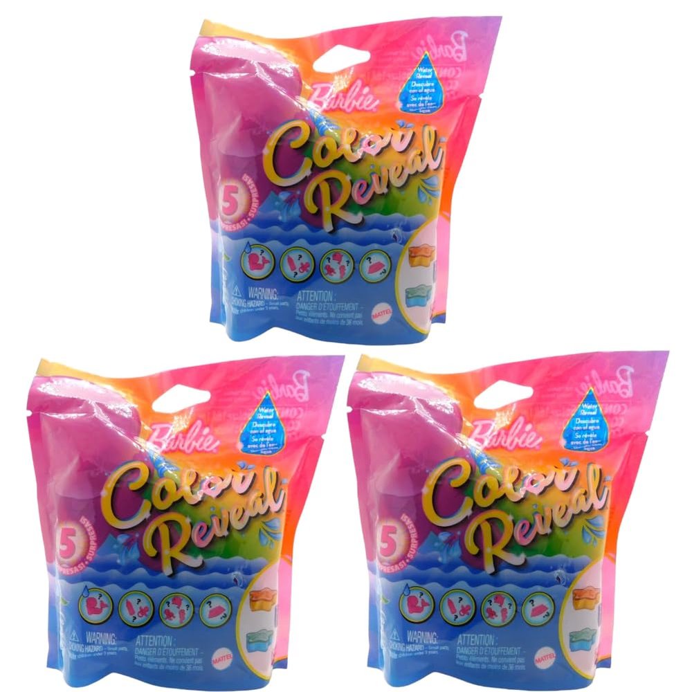 Barbie Color Reveal Pets Mermaid & Starfish Series (Pack of 3)  Surprise Mini Pet Figures, Collectible Toys, Ages 3+