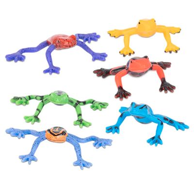 Accoutrements Archie McPhee Itty Bitty Poison Dart Frogs - Tiny and Adorable Soft Vinyl Frogs in Assorted Colors and Poses Perfect for Terrariums and Gnome Fans