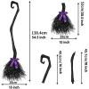 1pc, Halloween Witch Broom with Ribbons - Perfect for Costume Parties, Photo Booths, and Halloween Decorations - Fun and Tricky Supplies for Trick or Treating - Silicone Broomstick for Halloween Shelf view 2