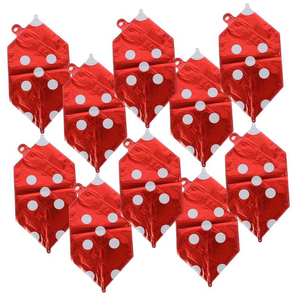 10pcs Dice Shape Foil Balloons for Theme Party Decorations Fun Birthday Supplies Unique for Memorable Events and Photo Props